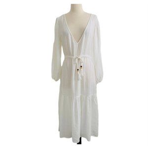 JOIE Linen Tier Midi Dress Cover Up